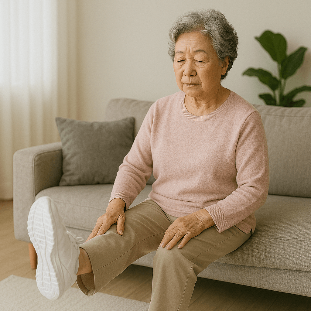 퇴행성 관절염 예방 운동하는 모습.